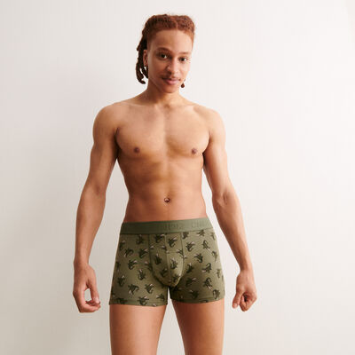 crocodile patterned boxer shorts - khaki;