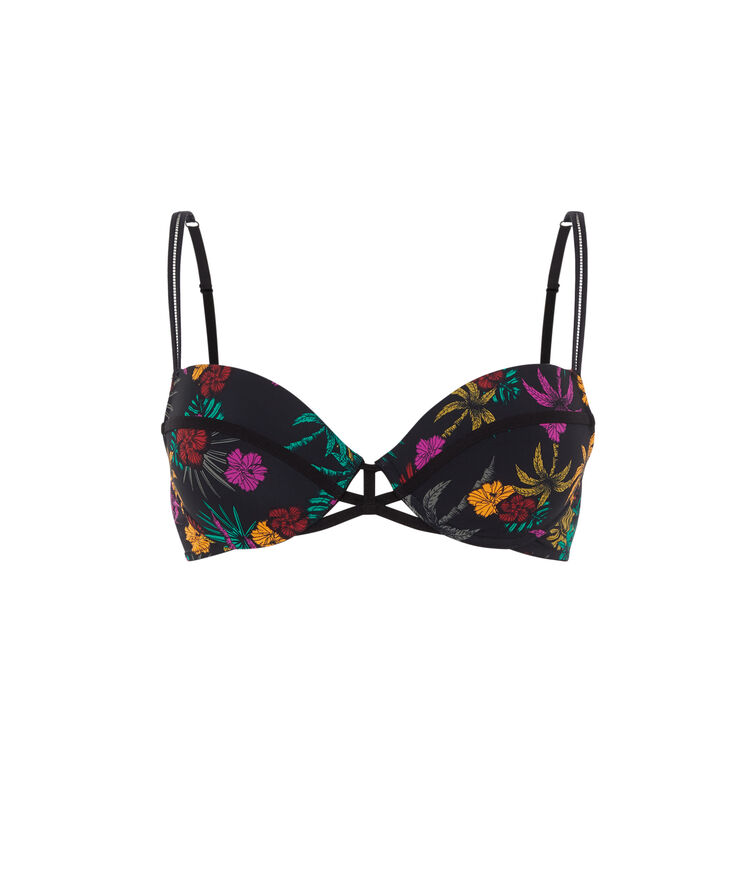 Biustonosz push-up z mikrofibry — kolor czarny czarny.