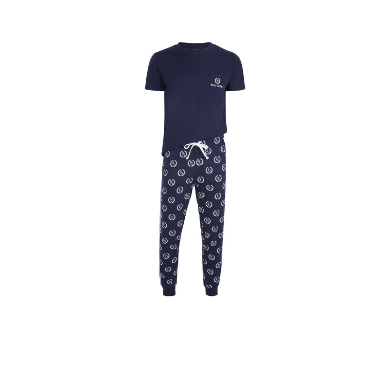 Elboiz pyjama top + bottoms navy blue.