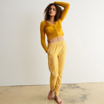 plain knitted gilet cardigan - ochre yellow;