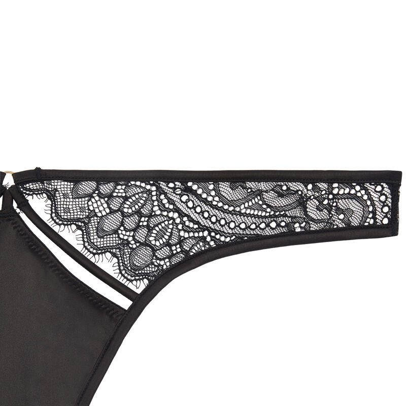 Lasvegasiz lace and gloss tanga black.