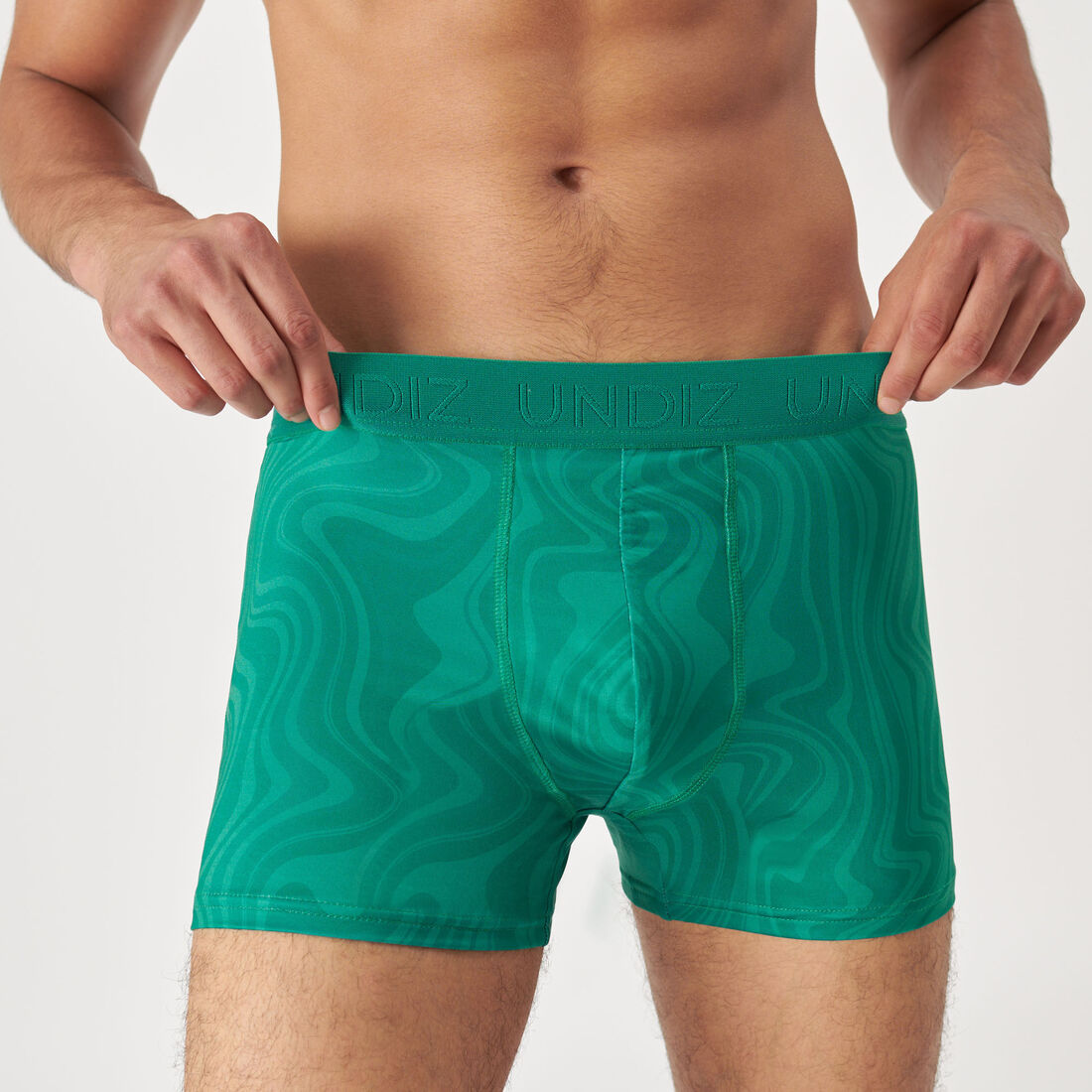 abstract patterned boxer shorts;