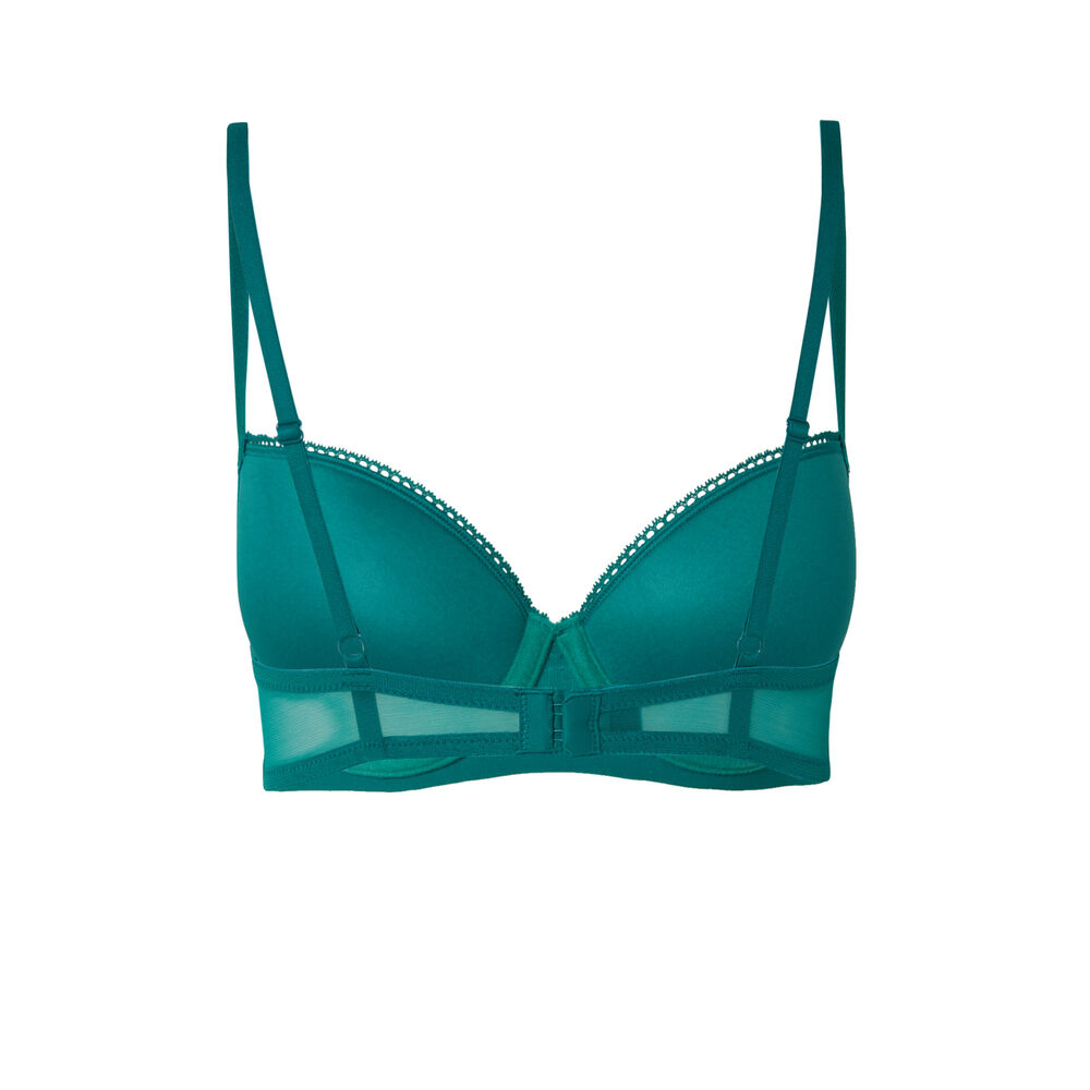 Padded lace bra - green green.