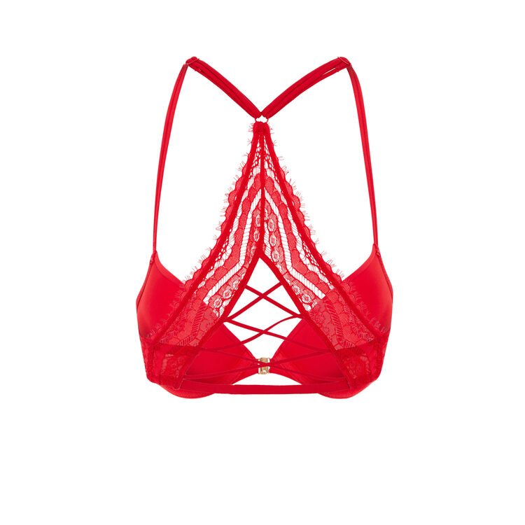 Pushwaviz push-up bra with designer back red.