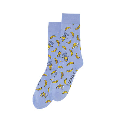 Minions and bananas socks - blue;