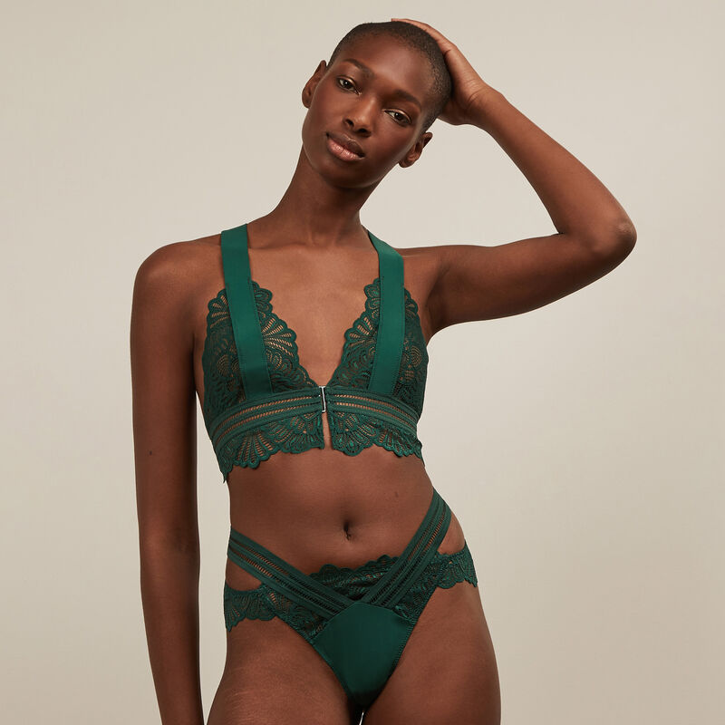 Crossover strap triangle bra - green Crossover strap triangle bra - green;