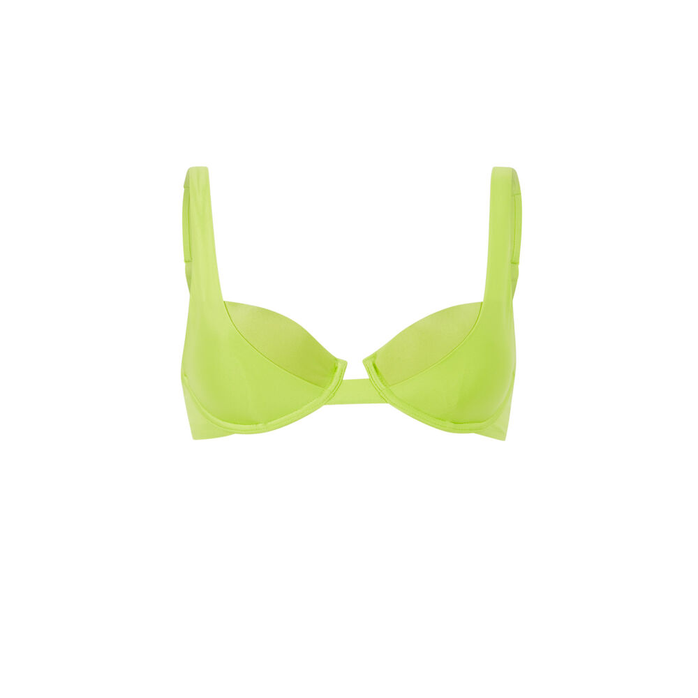 Balconette bikini top - green green.