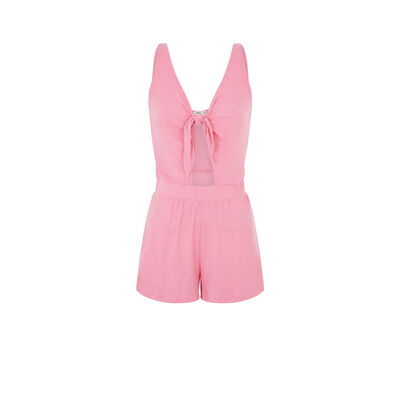 Playsuit with front tie - pink;
