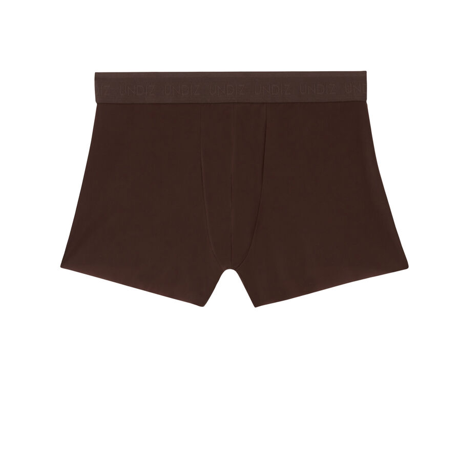 plain microfibre boxers - brown;