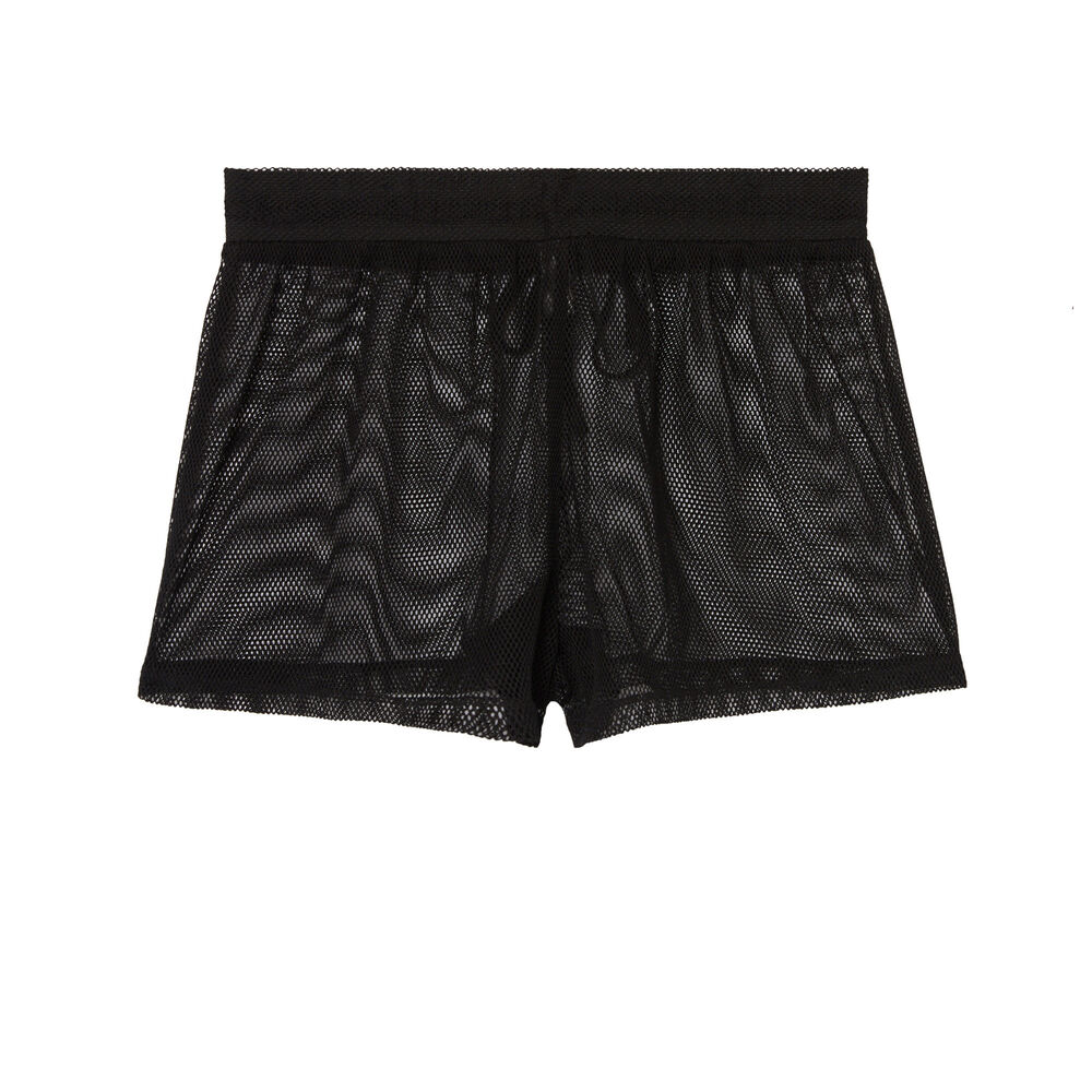Sheer tulle shorts - black black.