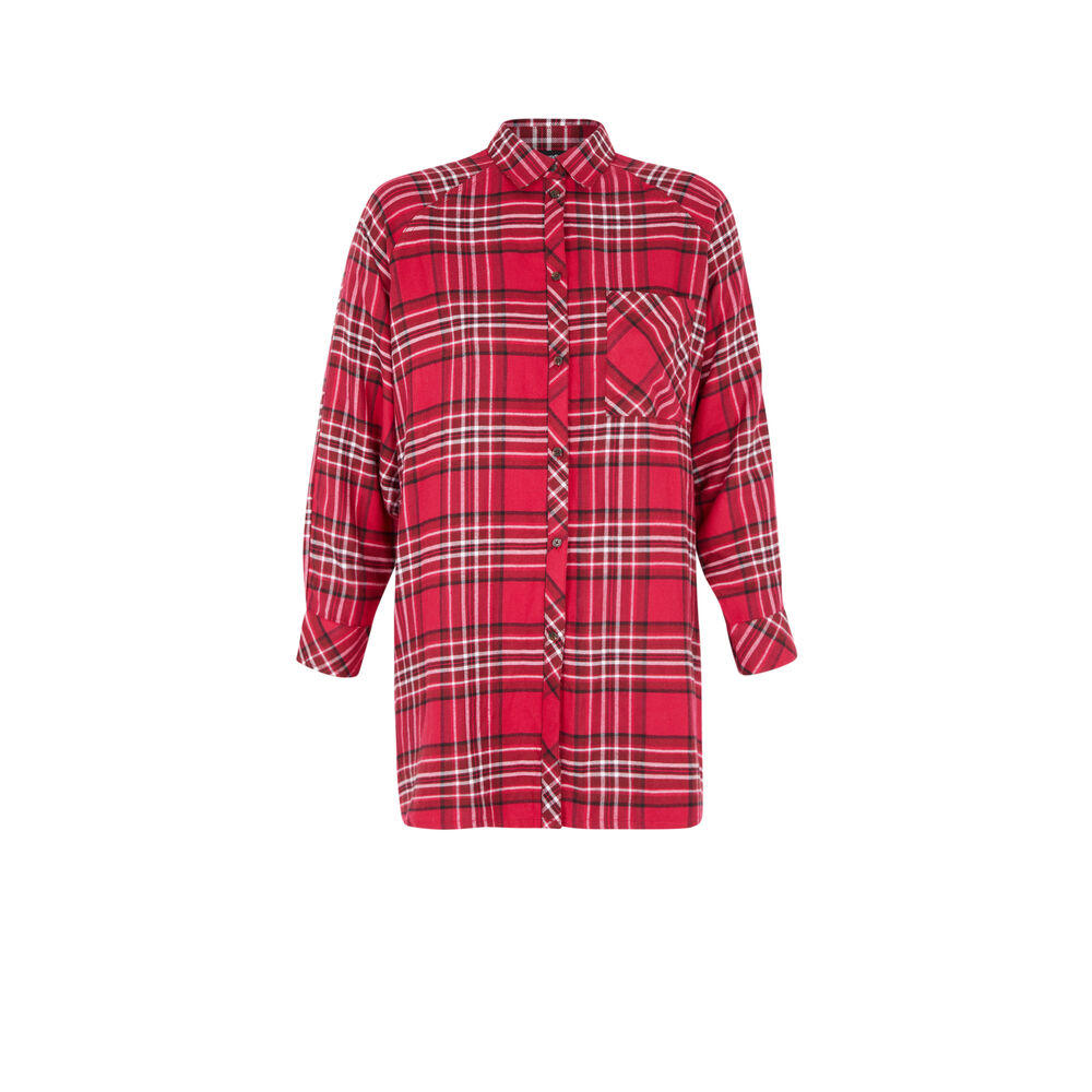 Checked tunic - burgundy burgundy.
