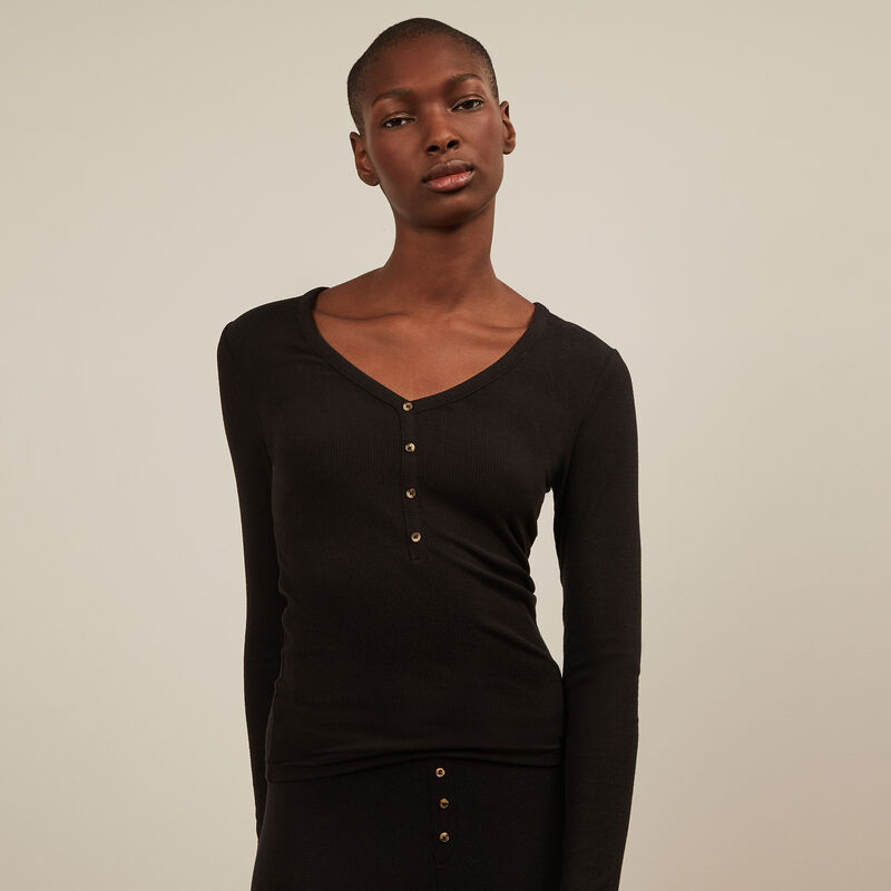 Long-sleeved top - black Long-sleeved top - black;
