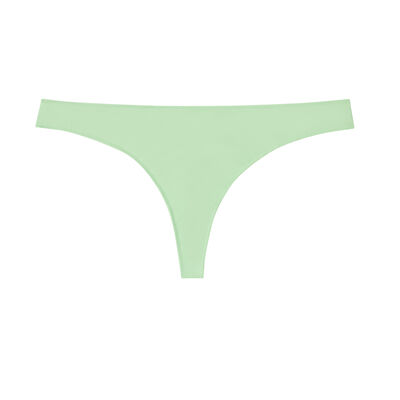 sheer tulle and microfibre thong - fluo green;