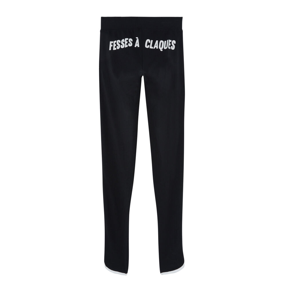 Leggings with fesses à claque (buttocks to slap) print - black black.