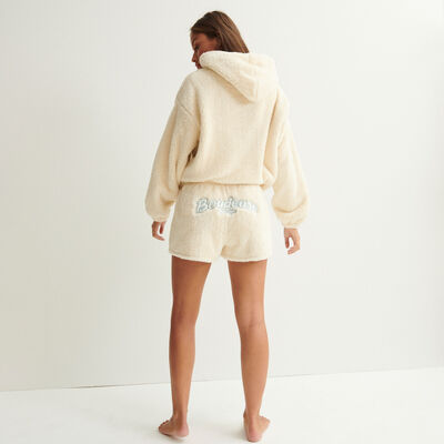 "boudeuse for life" jogging shorts - off-white;
