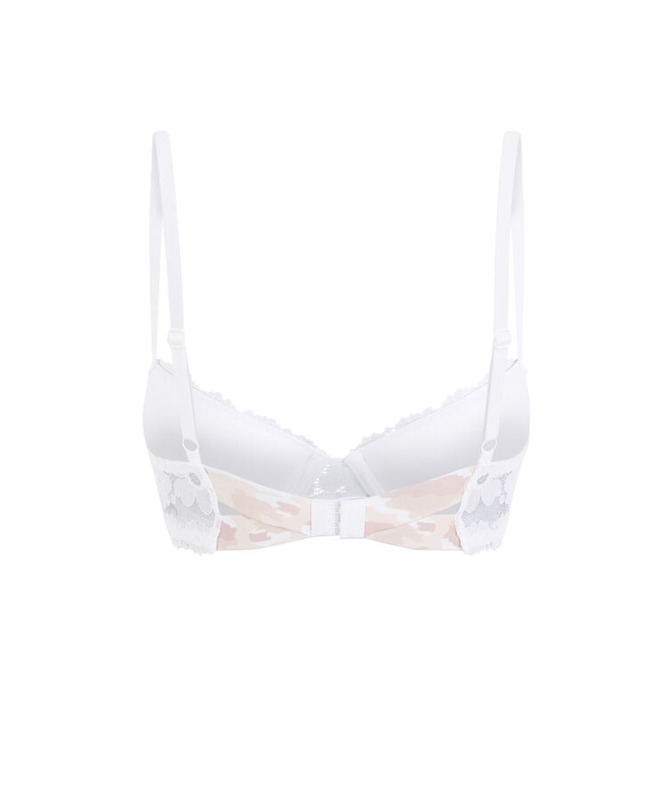 Coloramadiz lace padded bra with camouflage detail white.