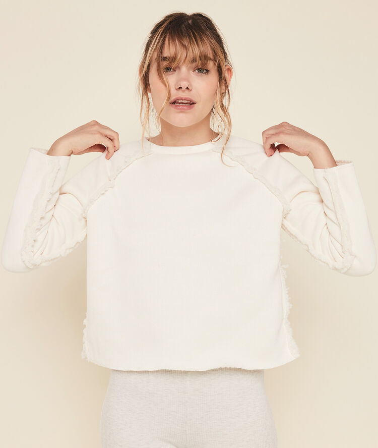 Sherpiz reversible fleece sweatshirt off-white.