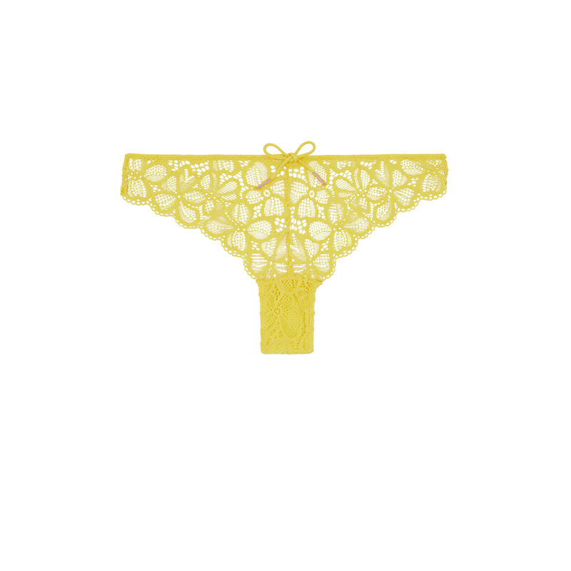 SHERIFIZ YELLOW LACE TANGA BRIEFS SHERIFIZ YELLOW LACE TANGA BRIEFS;