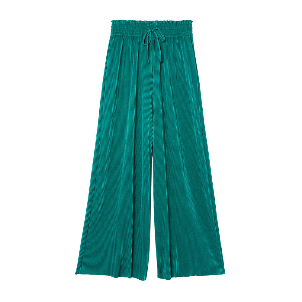 Pleated elasticated gathered trousers - green green.