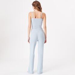 flared mesh trousers;
