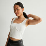 ribbed underwired vest - white