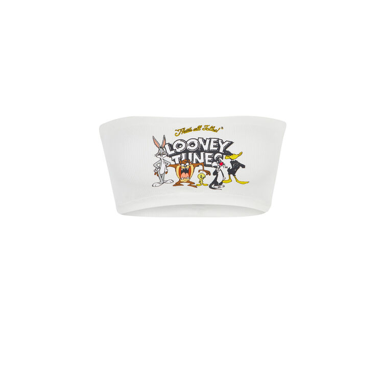 Biustonosz bandeau biały canvassiz Biustonosz bandeau biały canvassiz;