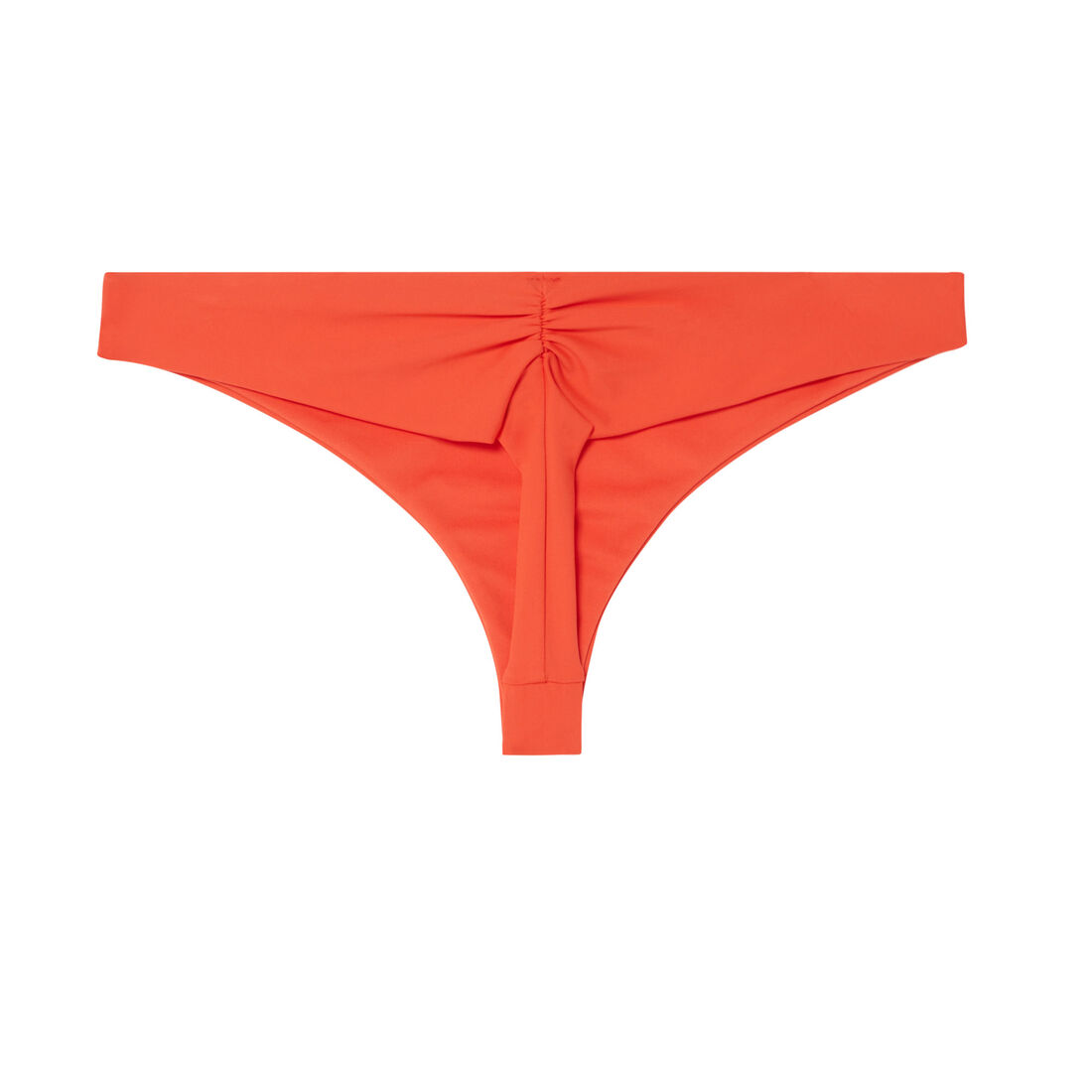 solid-colour thong bikini bottom - orange red;