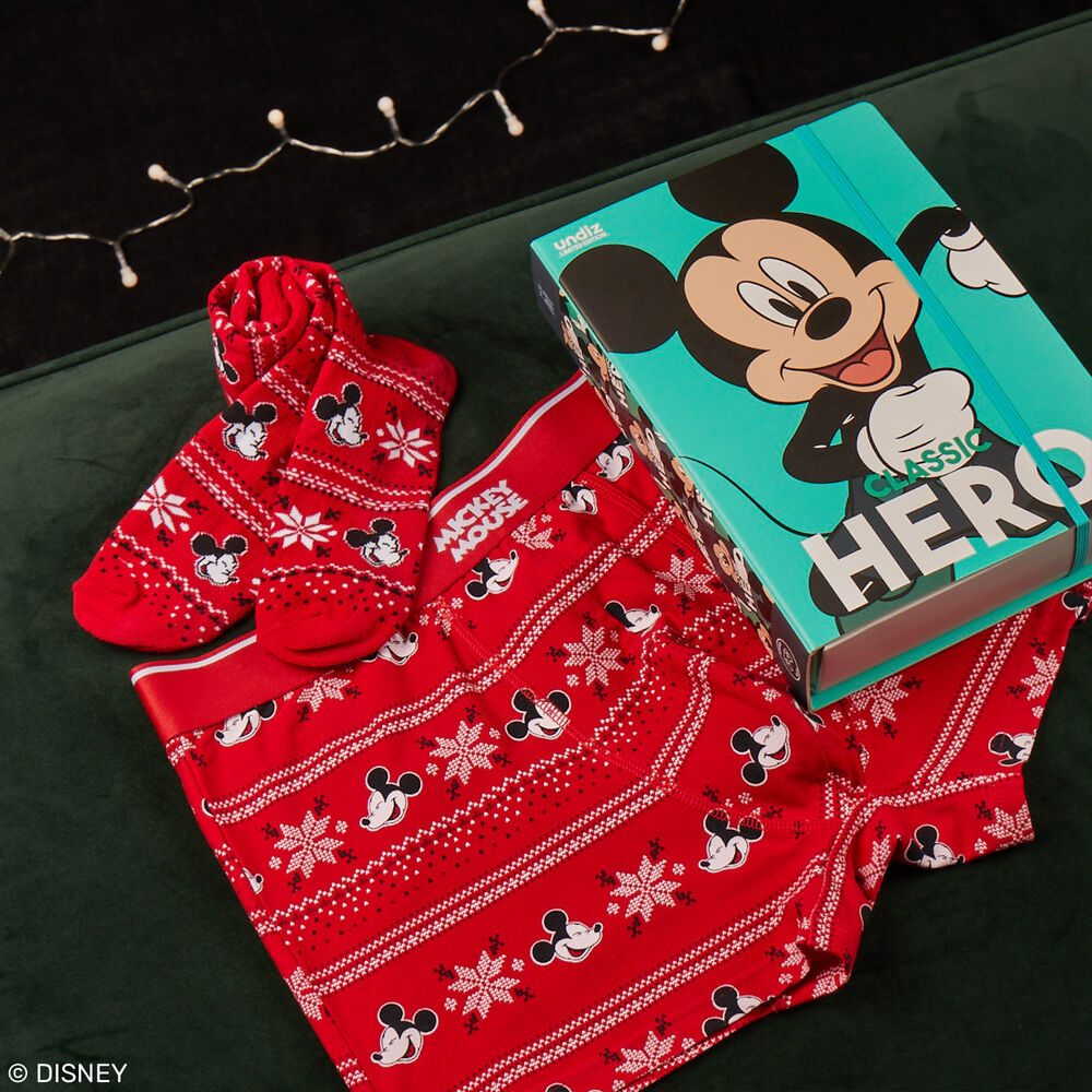 Patterned weave boxers and socks duo - red  red.