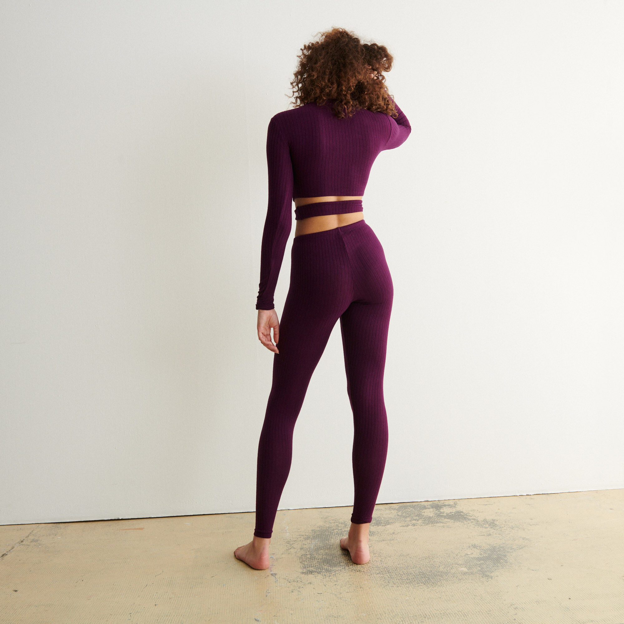 knit pants with drawstring at waist 