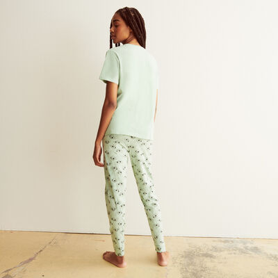 pantalon à motifs stitch - vert gris;