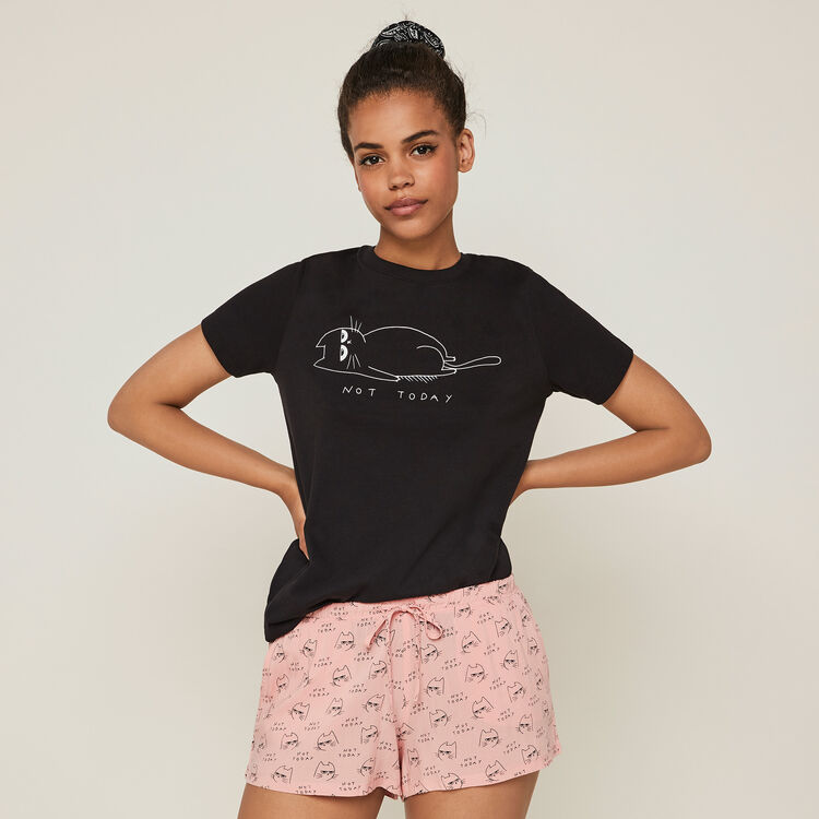 Sundayiz cat print short sleeve top Sundayiz cat print short sleeve top;