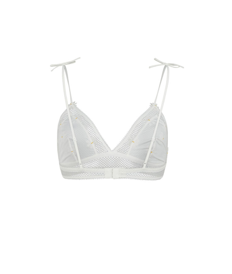Non-wired triangle bra - white white.