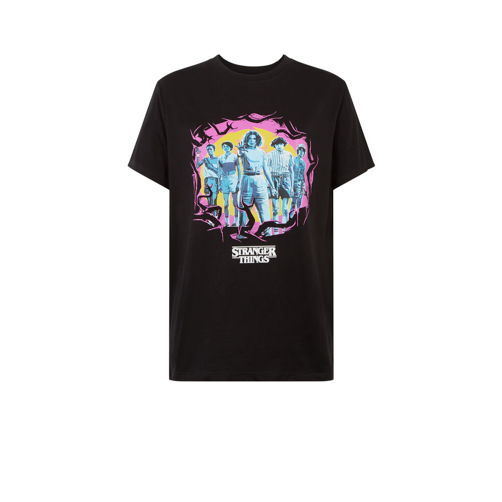 Stranger things print nightshirt - black black.