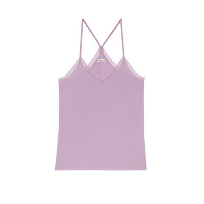 jersey top with spaghetti straps - lilac;