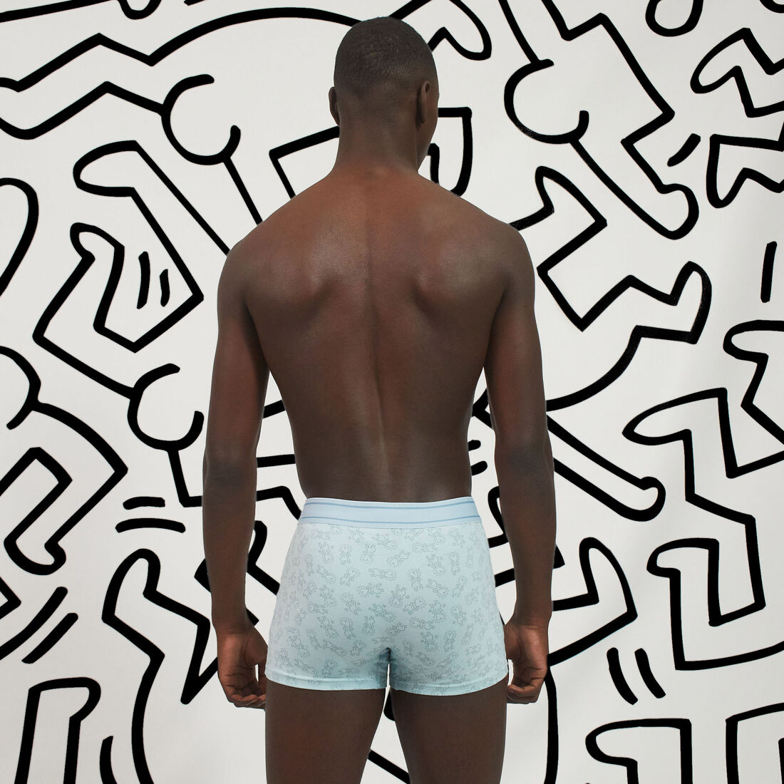 organic cotton boxer shorts with all-over print;