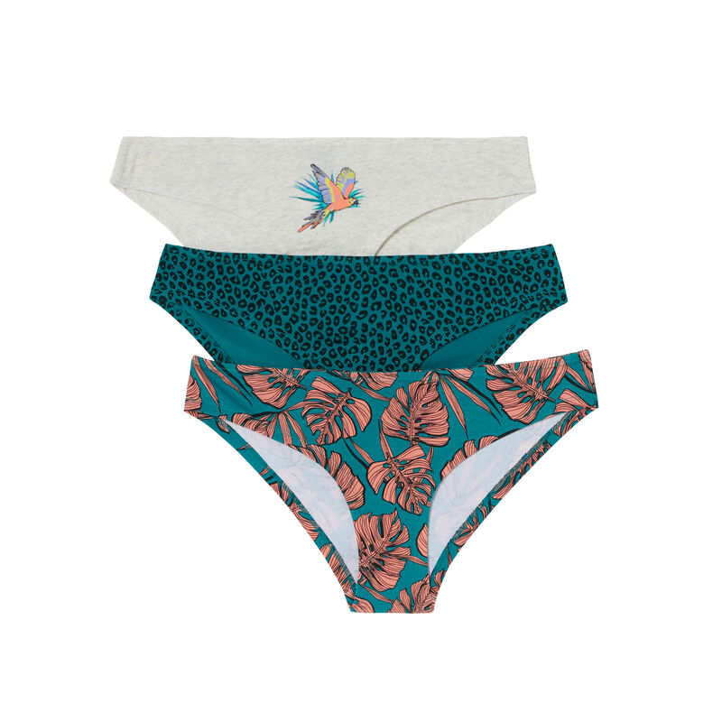 set of 3 tropical briefs - green set of 3 tropical briefs - green;
