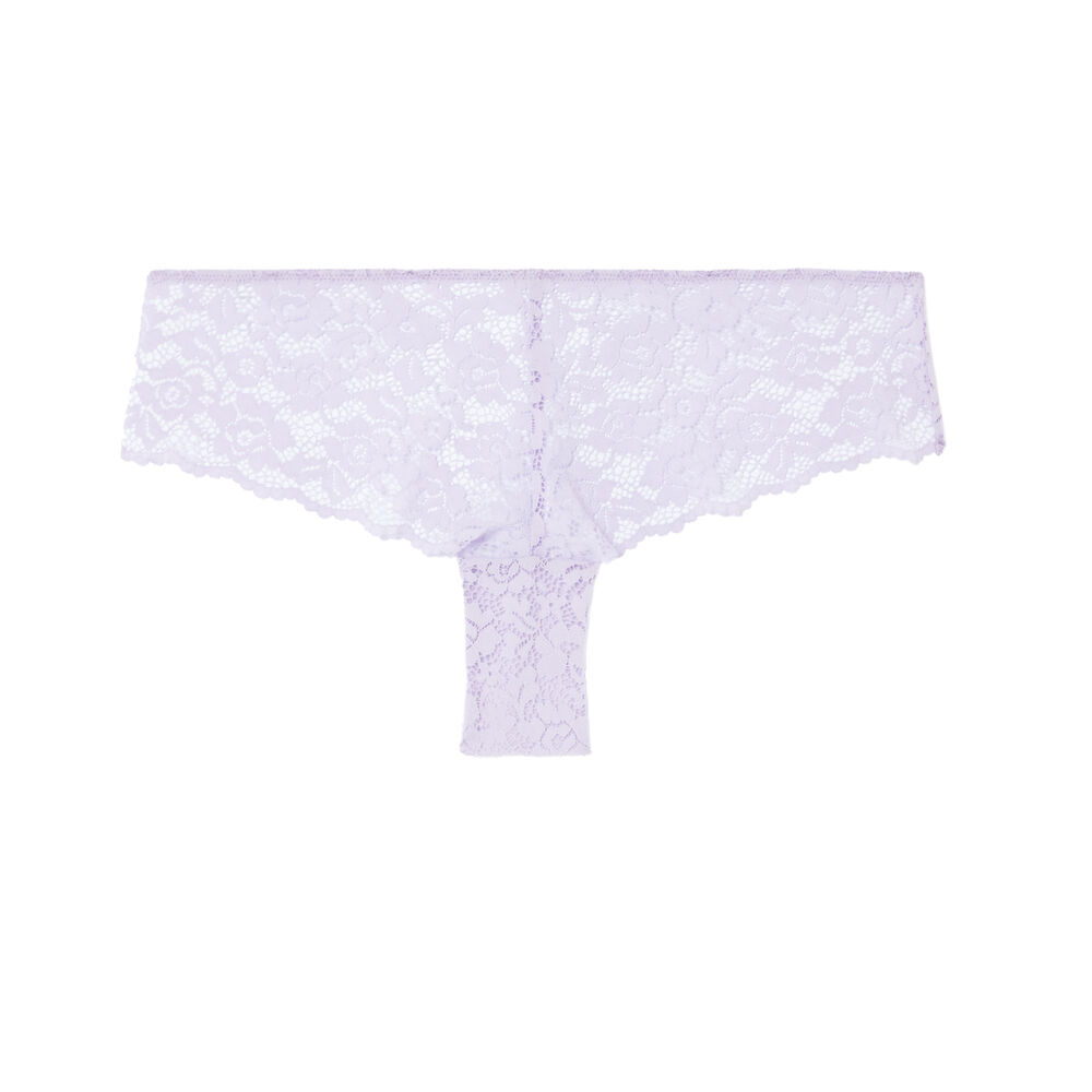 Floral lace shorty - lilac purple.