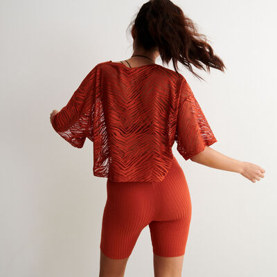 cotton cycling shorts - red ochre;