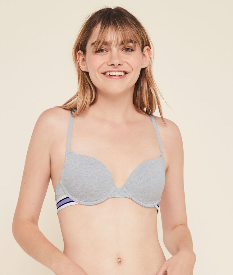 Biustonosz modelujący z bawełny gładki toocooliz szary.