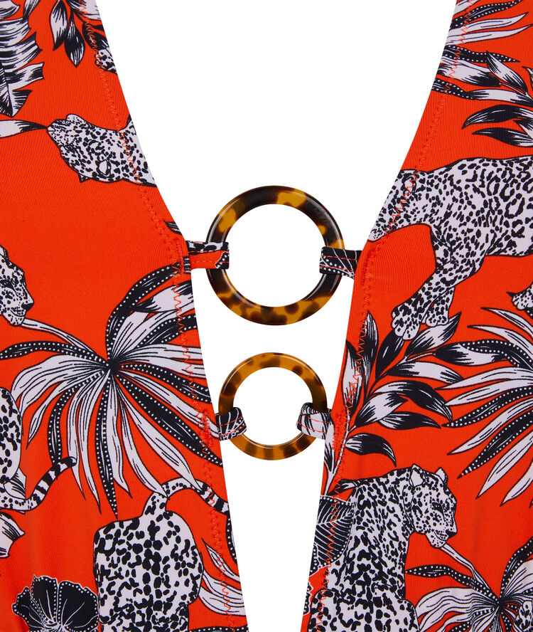 Printed one-piece swimsuit - red red.