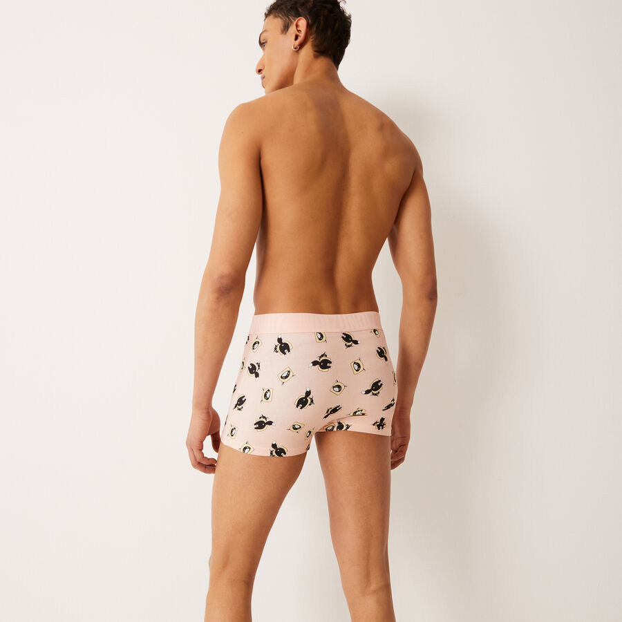 Boxers with cat print - pink;