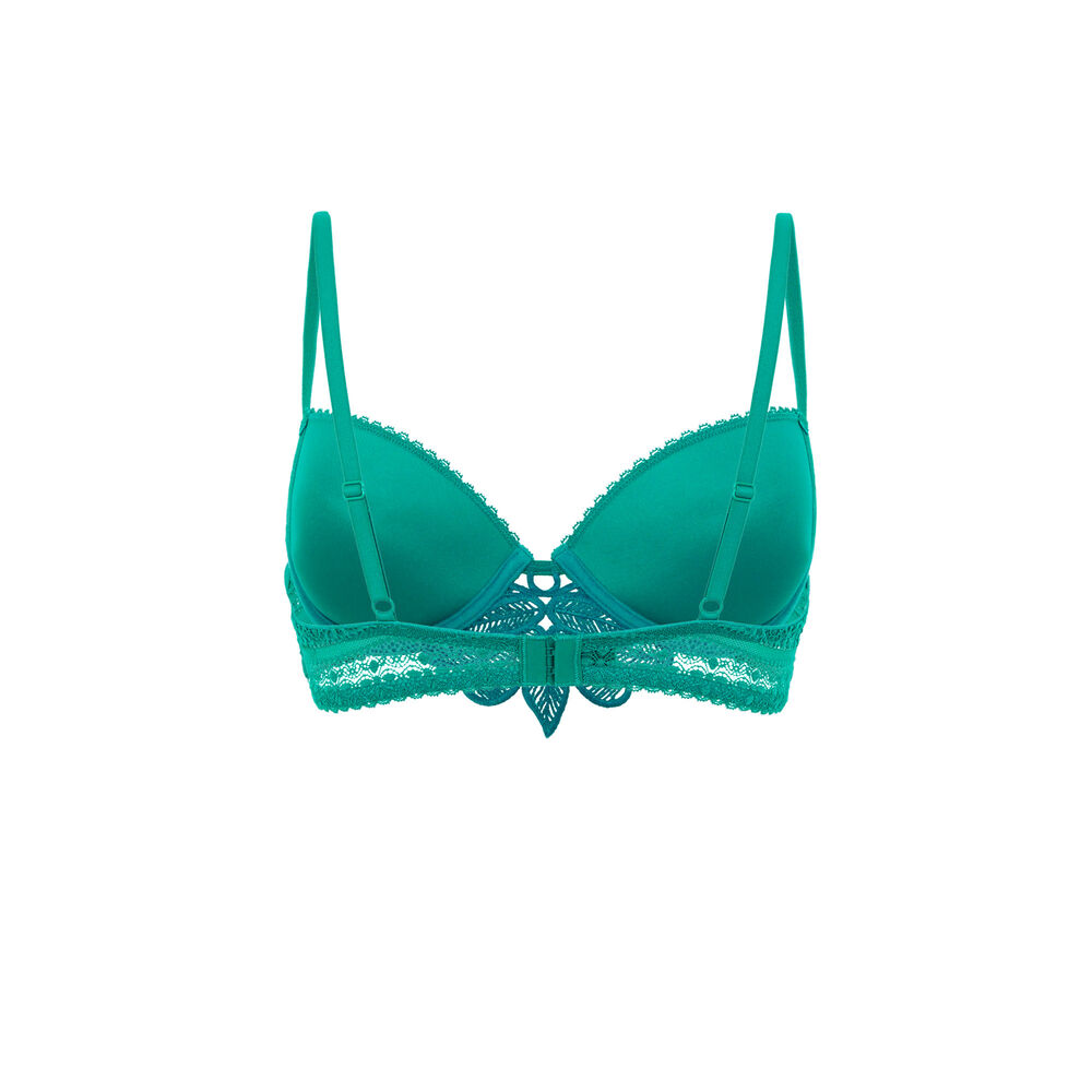 Lace push-up bra - green green.