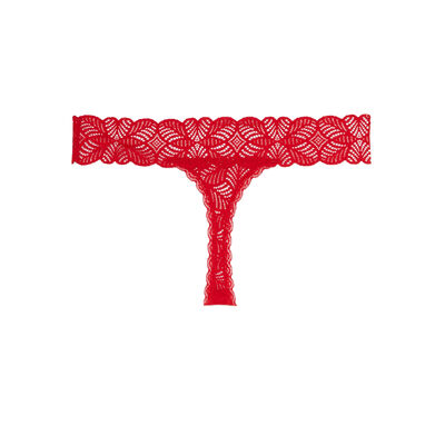100% lace thong - red;