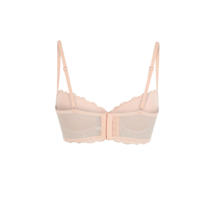 Marceliz lace push-up bustier bra and banding. powder pink.