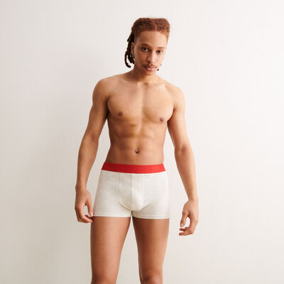 slogan boxers with coloured band - ecru;