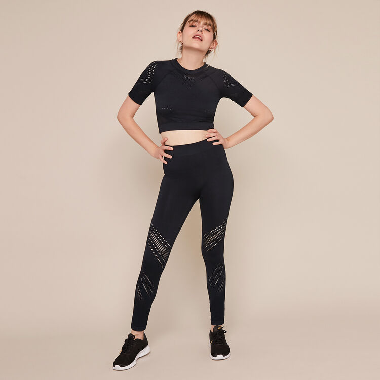 Crop top sportowy bez szwów herosportiz czarny.