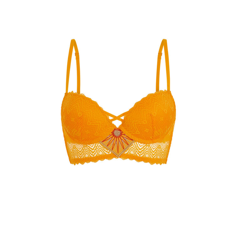 Horoscopiz ochre push-up bustier bra ochre.
