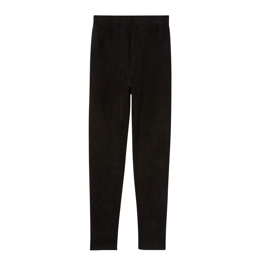 Plain satin leggings - black black.