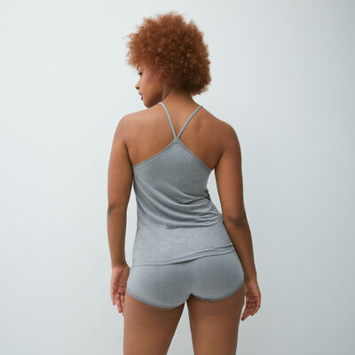 top with spaghetti straps and lace - grey;