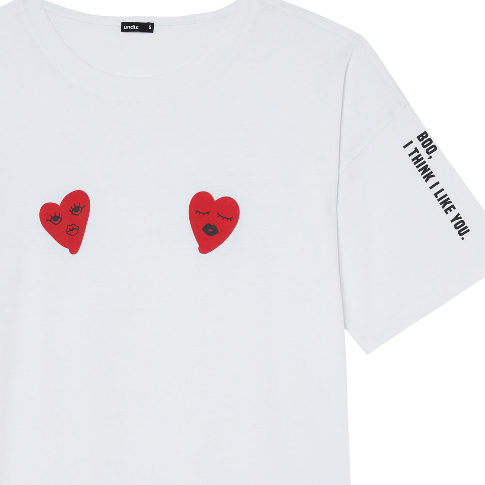 Tunic with mood heart patterns - white white.